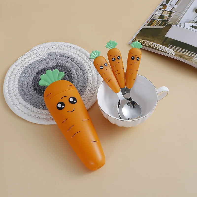 Kitchen Appliances Combo - Stainless Steel Carrots Tableware Set Cartoon