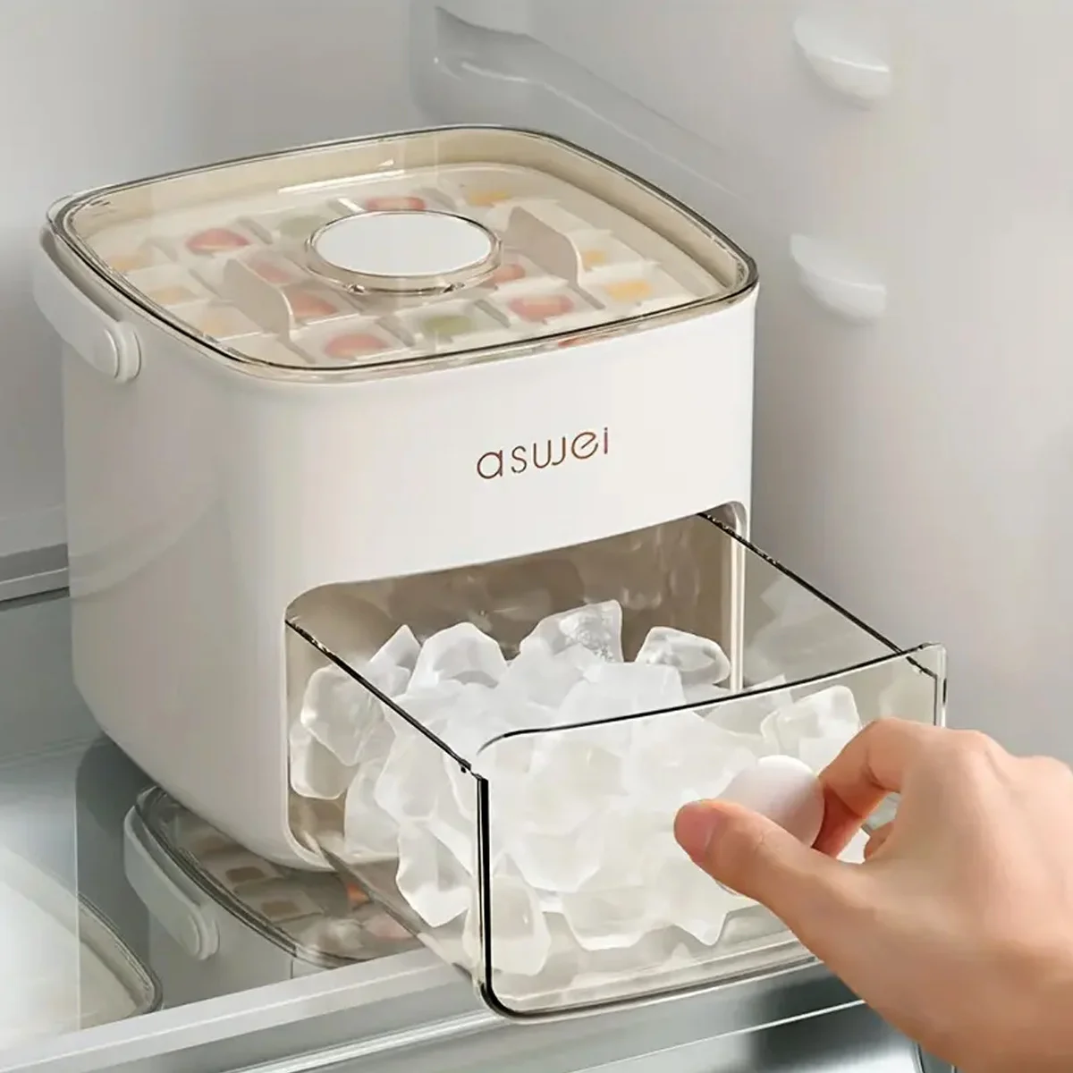 Kitchen Appliances Gift - 48-Cube Ice Maker with Easy-Press Lid