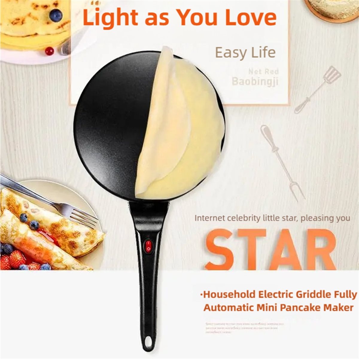 M10K Crepe Maker Electric, Cre - Crepe Maker Non Stick 评论和价格