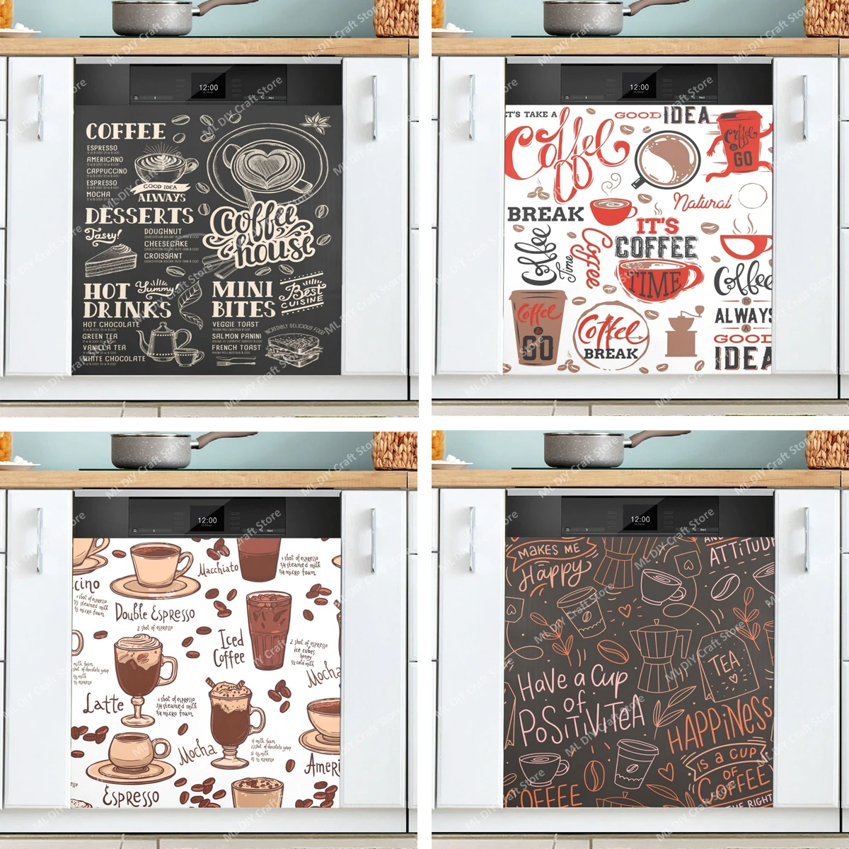 Retro Coffee Topics Cafe Desig - Kitchen Appliances Pictures 评论和价格